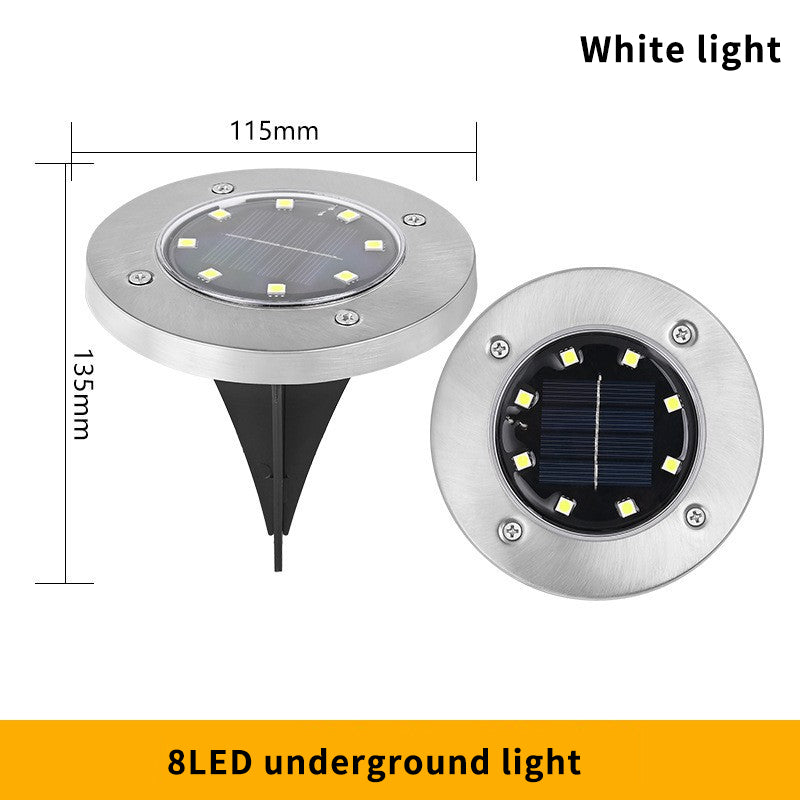 Solar Underground Light Outdoor Circular Plug-in Light Embedded Waterproof Courtyard Lawn Light