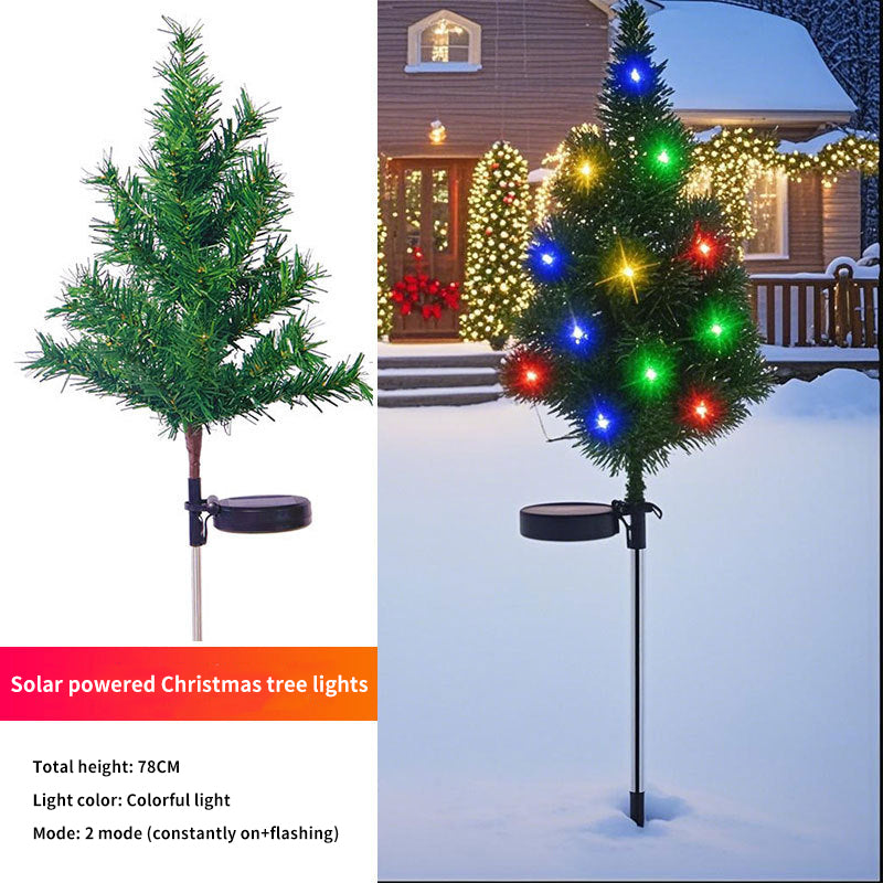 Outdoor Waterproof LED Solar Light Plug in Light Christmas Tree Shaped Landscape Lawn Lights for Festival Decoration