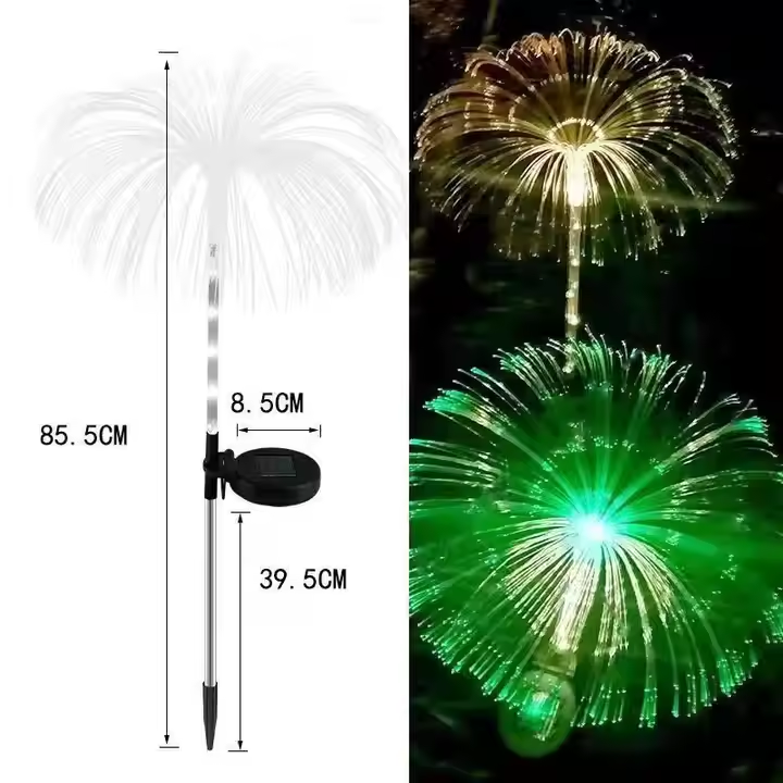 Solar Jellyfish Lamp 7 Color Changing Fiber Waterproof Fireworks Lamp Courtyard Decoration Atmosphere Light