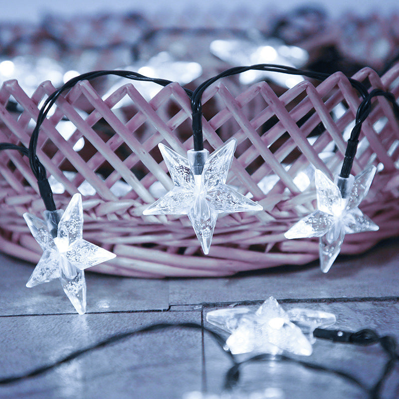 Solar Five-pointed Star Light String LED Outdoor Solar Waterproof Light String for Garden Decorative