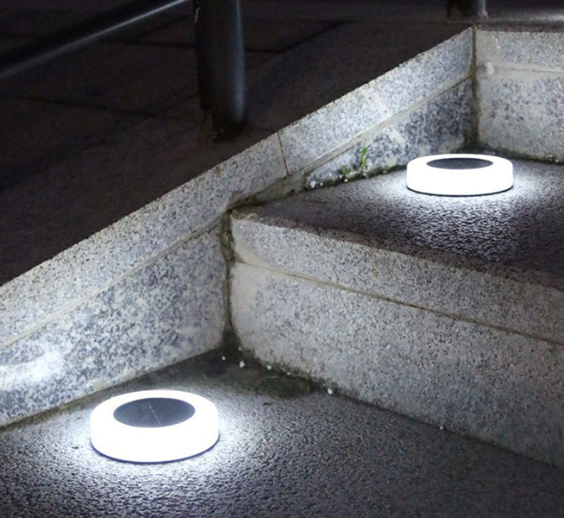 Outdoor Solar Underground Light Circular Plug-in Light Embedded Waterproof Colorful Courtyard Pathway Lawn Light