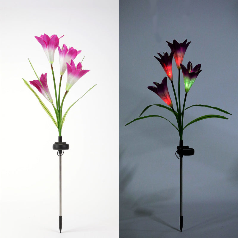 Outdoor Waterproof LED Solar Simulated Flower Light Landscape Lawn Lights for Garden Decoration