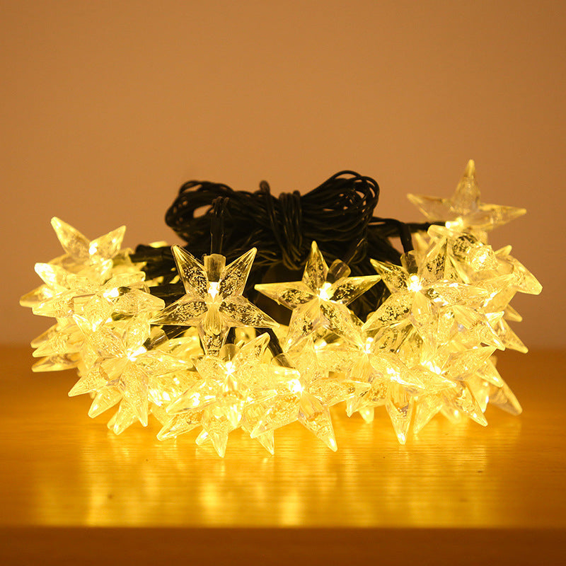 Solar Five-pointed Star Light String LED Outdoor Solar Waterproof Light String for Garden Decorative
