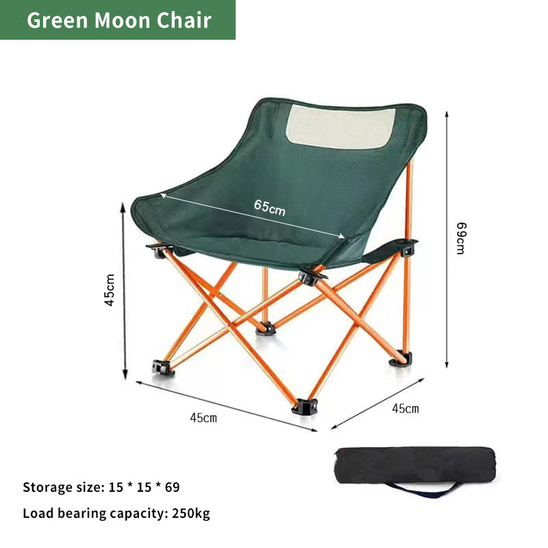 High Quality Custom Logo Portable Director Chairs 600D Oxford Aluminium Folding Moon Beach Chair