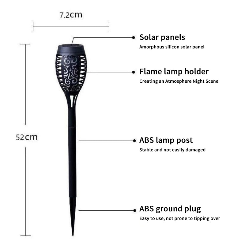 Waterproof LED Outdoor Solar Light Landscape Plug in Light Mini Torch Light with Patterns for Courtyard Decorative