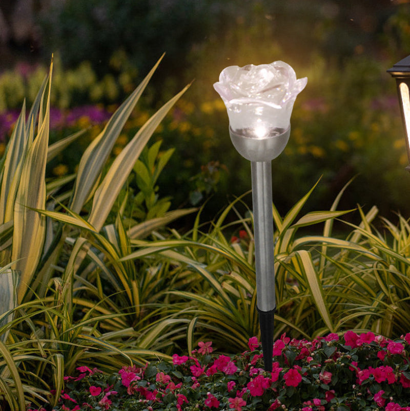 LED Waterproof Solar Simulated Rose Design Light Lawn Lights for Garden Landscape Decoration