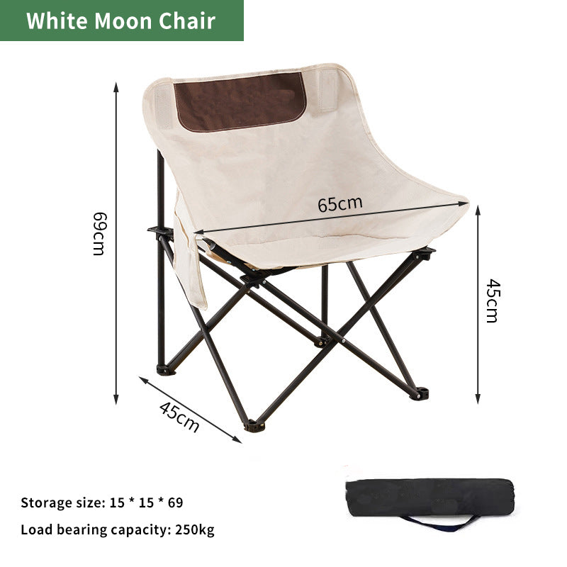 High Quality Custom Logo Portable Director Chairs 600D Oxford Aluminium Folding Moon Beach Chair
