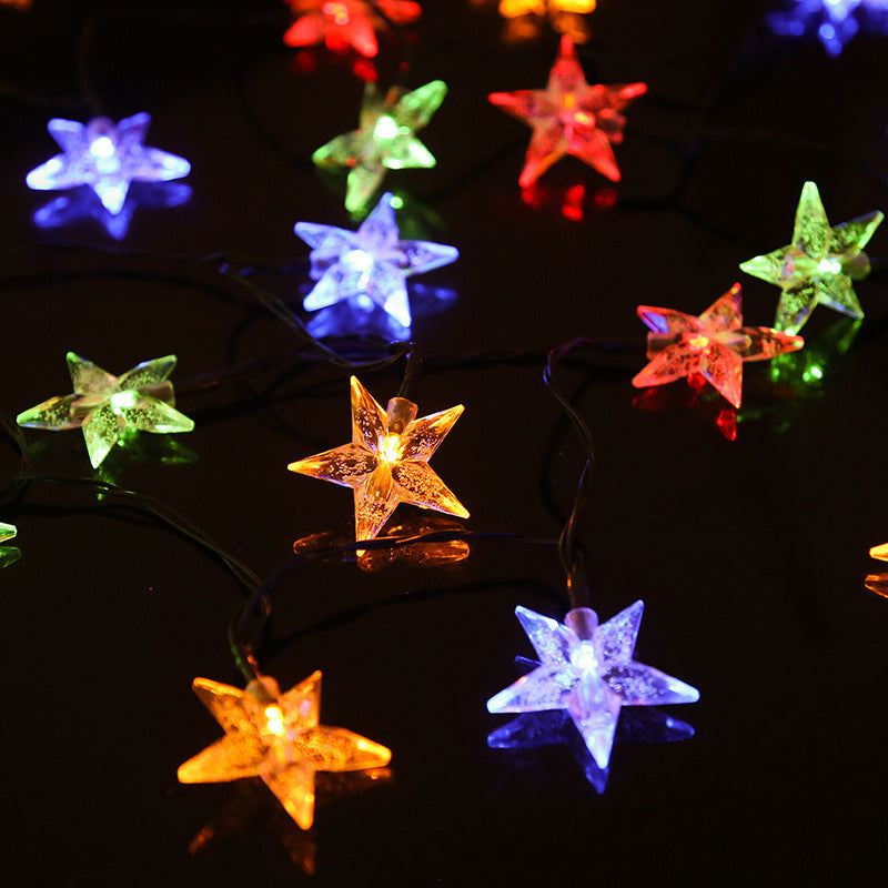 Solar Five-pointed Star Light String LED Outdoor Solar Waterproof Light String for Garden Decorative