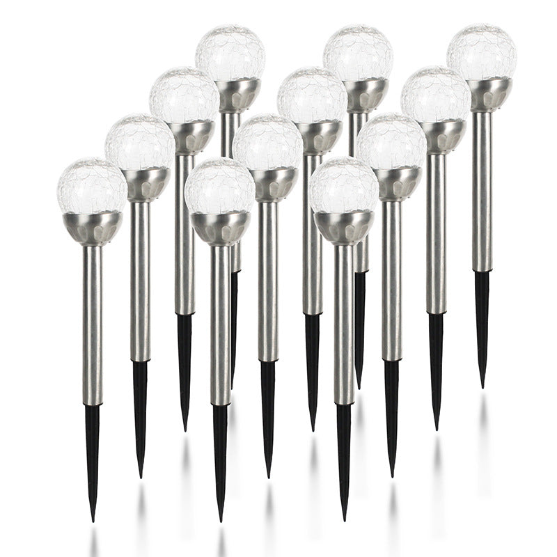 LED Outdoor Solar Light Stainless Steel Crack Lamp Waterproof Ground Stake Solar Light Garden Lawn Landscape Plug in Light