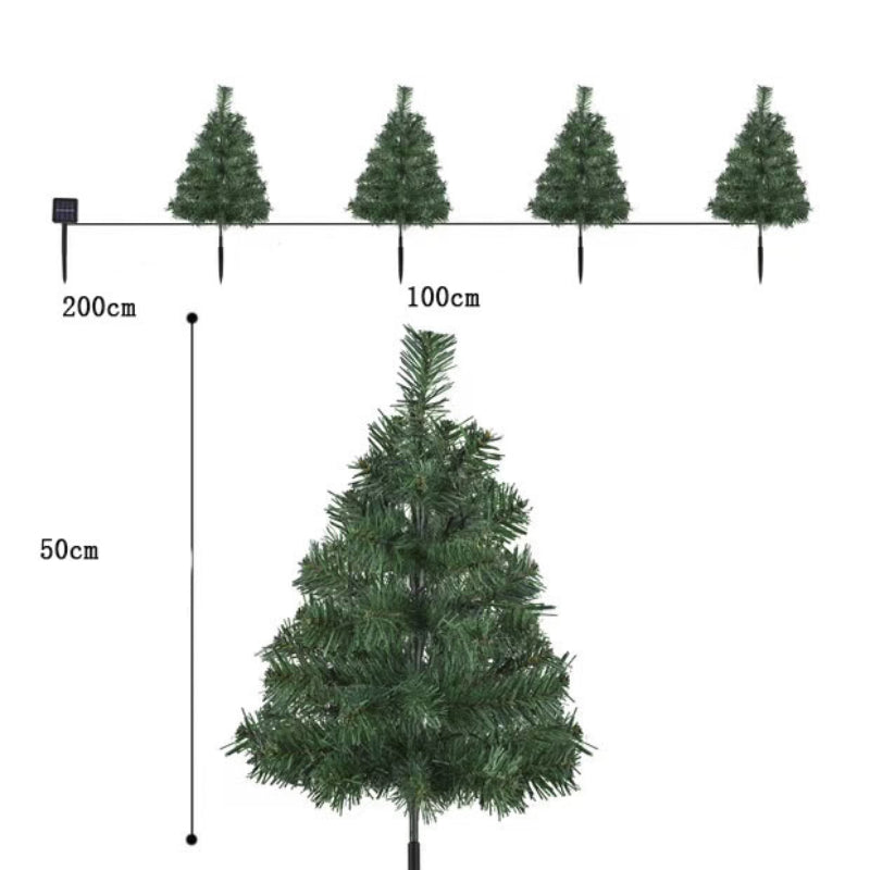 Outdoor Waterproof LED Solar Light Plug in Light Christmas Tree Shaped Landscape Lawn Lights for Festival Decoration