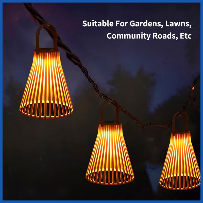 New Design Home Atmosphere LED Hanging Lamp Plastic Solar Powered Landscape Light for Hotel and Theme Park Lawn