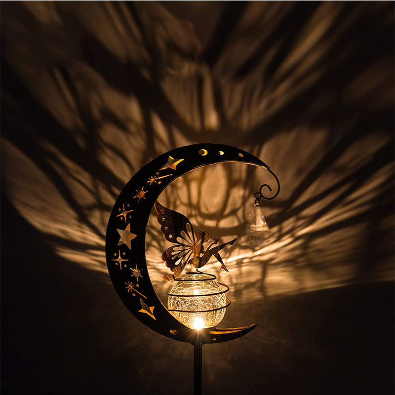 Solar Light LED Lawn Light Ironwork Ground Socket Lamp Waterproof Plug-in-Light for Road Decoration