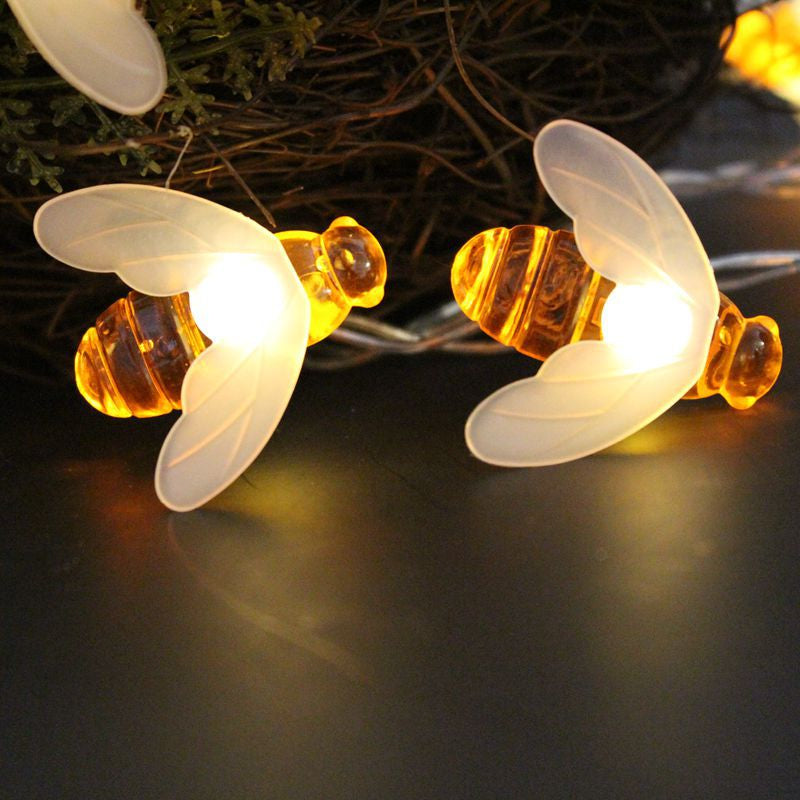 LED Solar Bee Light String Waterproof Outdoor String for Garden Landscape Theme Park Decorative Use