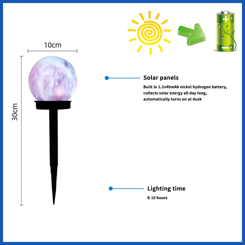 Solar Garden LED Lawn Light Colorful Spherical Creative Plug-in Light for Outdoor Garden Lighting