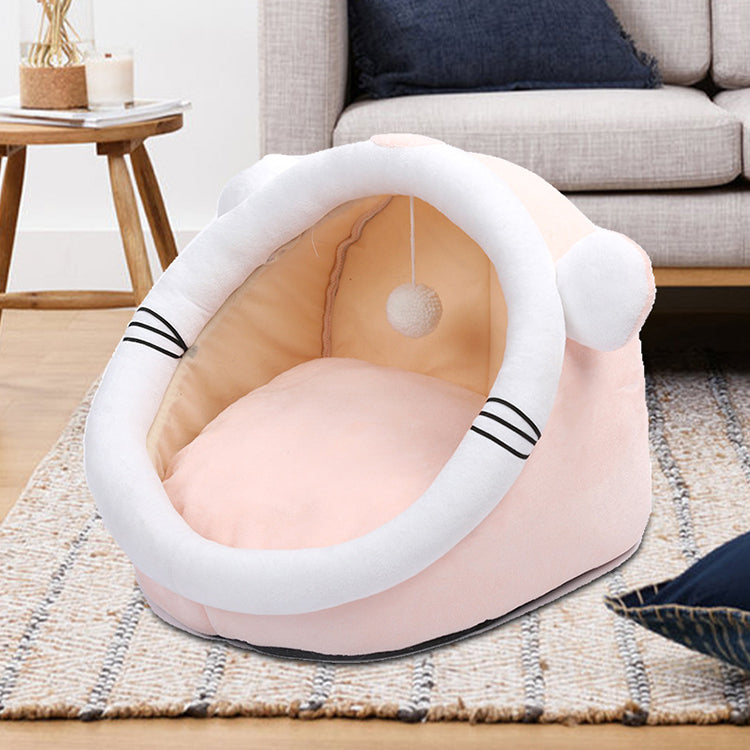 New Interactive Animal Model Nest Sleep and Play in a Pet House Semi-closed Soft Cat Bed