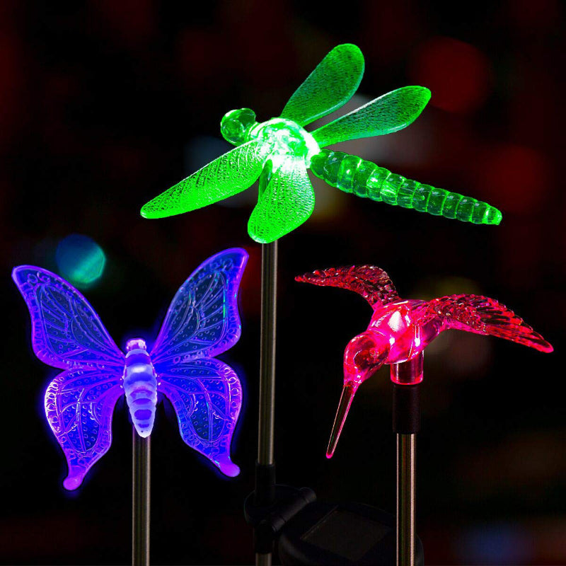 LED Solar Color-Changing Butterfly Dragonfly Light for Outdoor Patio Decorative Lawn Garden Landscape Theme Park Use