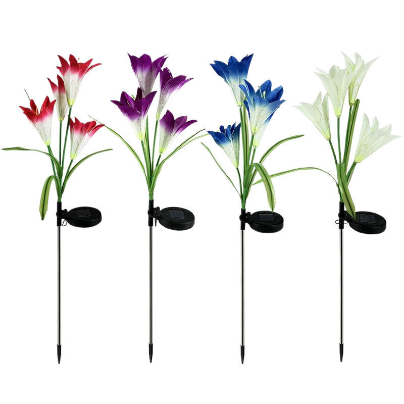 Outdoor Waterproof LED Solar Simulated Flower Light Landscape Lawn Lights for Garden Decoration