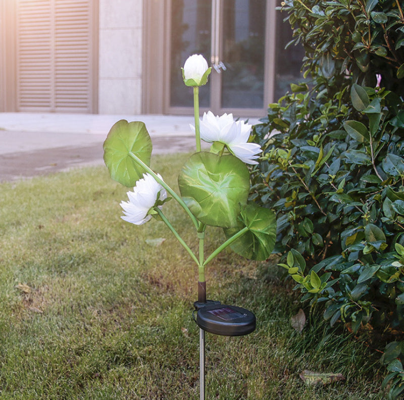 Waterproof LED Solar Pathway Light Outdoor Flower Shaped Landscape Lawn Lights for Garden Decoration