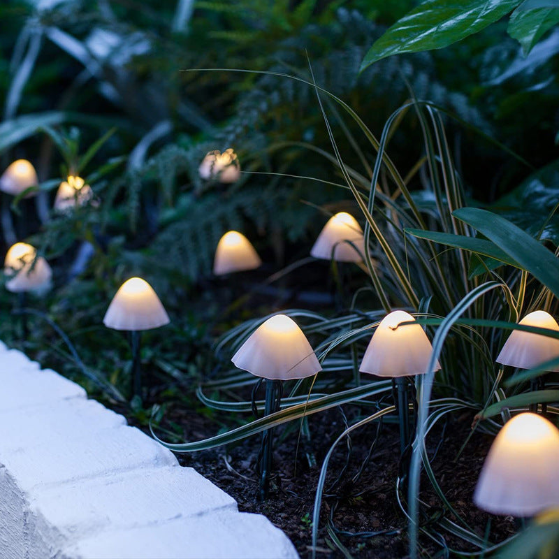 Mini Mushroom Solar Light LED String Lights Plug in Garden Decoration for Landscape and Theme Park