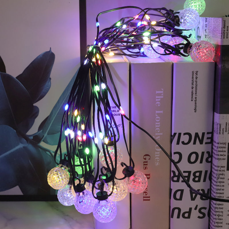 LED Pineapple Ball String of Bulbs Outdoor Waterproof Solar Light String Garden Decorative Light