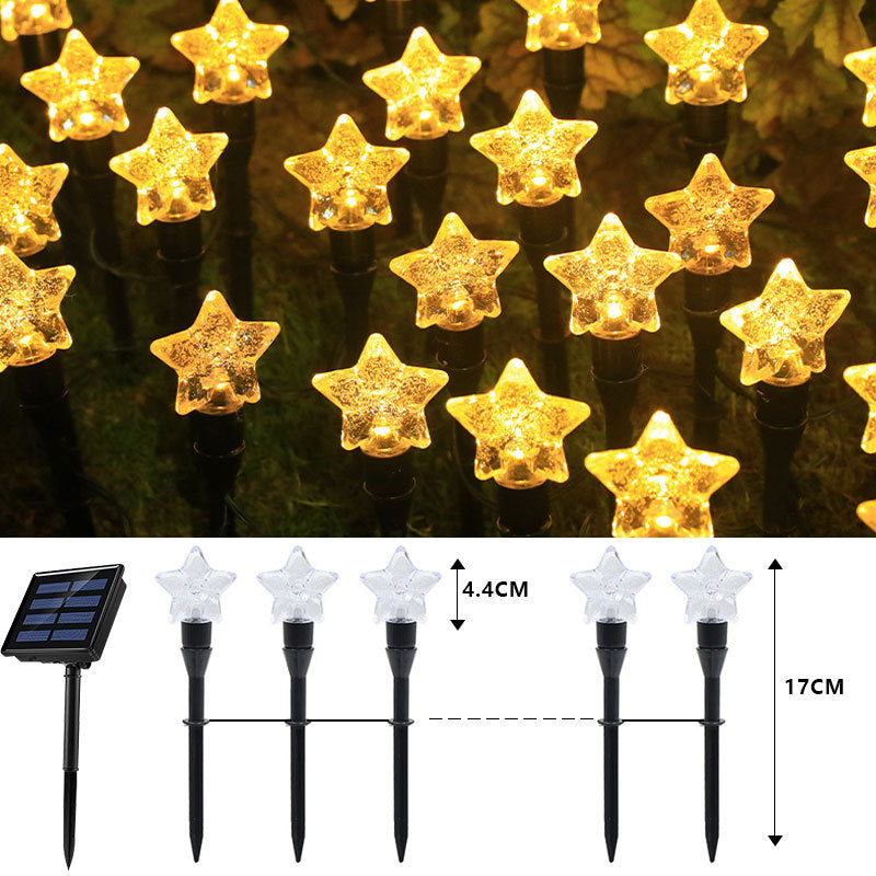 LED Waterproof Solar Light Star Shaped Lawn Light Plug-in-Light for Outdoor Road Decoration