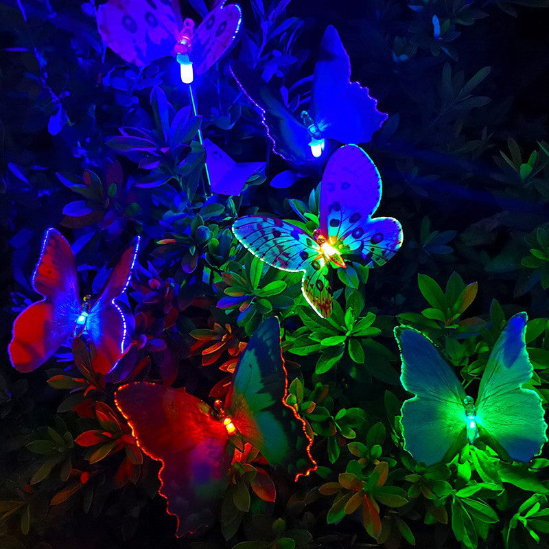 New Design LED Floor Lamp for Home Courtyard Solar Powered Landscape Light for Garden and Theme Park Lawn Butterfly Shaped