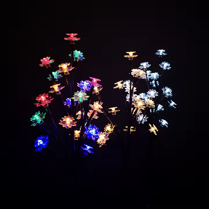 Wholesales LED Solar Tree Branch Light Outdoor Simulation Green Plant Plug-in Light Lawn Light