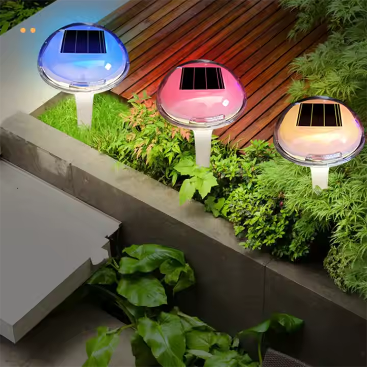 Outdoor Solar Light Waterproof Seven-color Light Control Plug in Lawn Light for Garden & Theme Park Decorative
