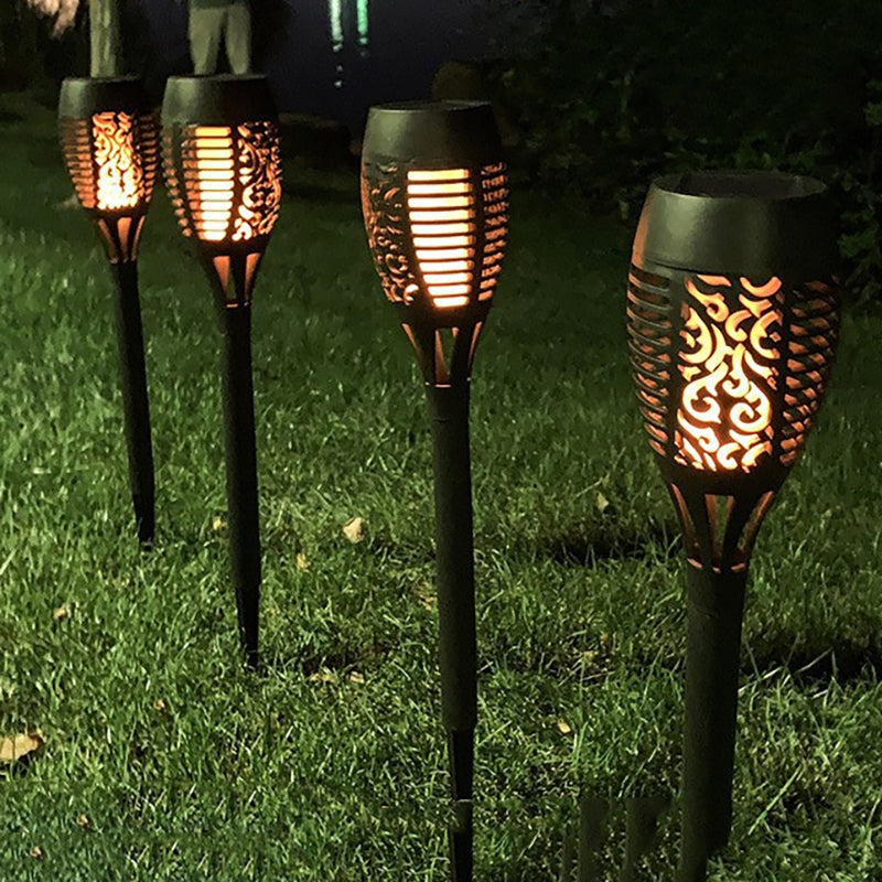 Waterproof LED Outdoor Solar Light Landscape Plug in Light Mini Torch Light with Patterns for Courtyard Decorative