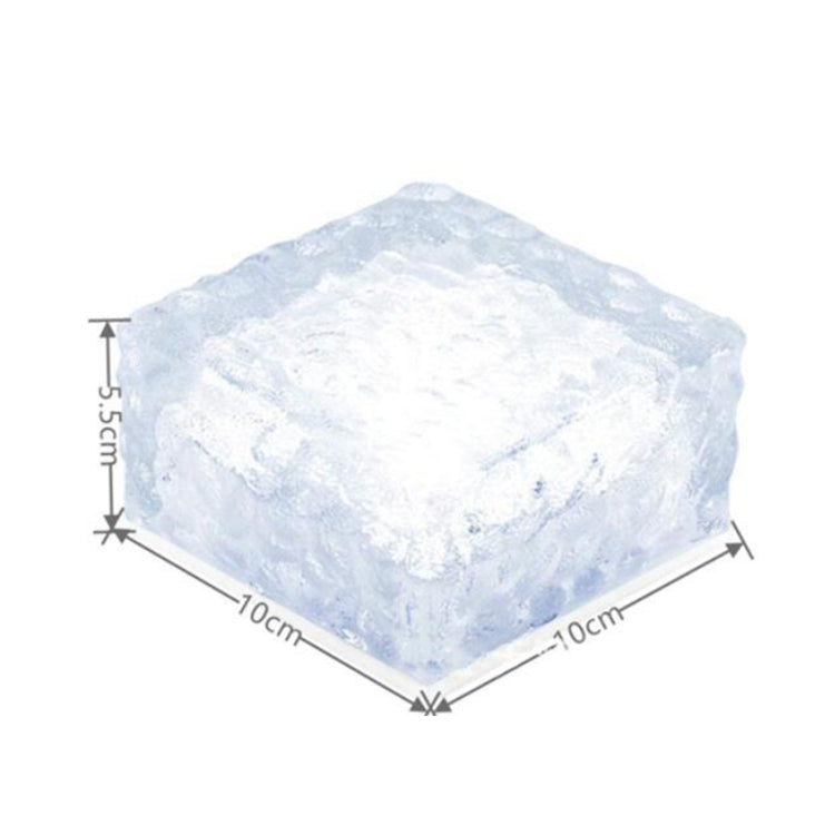 LED Solar Waterproof Lawn Light Crystal Brick Shaped Ground Plug Light for Courtyard Decoration