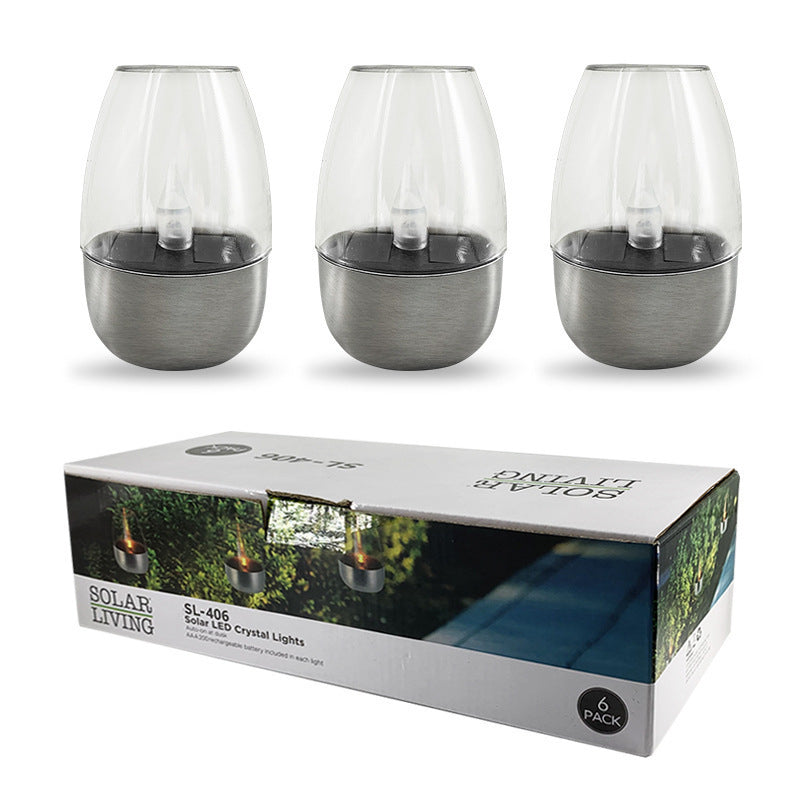 Outdoor Waterproof Solar Light LED Simulated Flame Wine Glass Solar Light Courtyard Decoration Lights