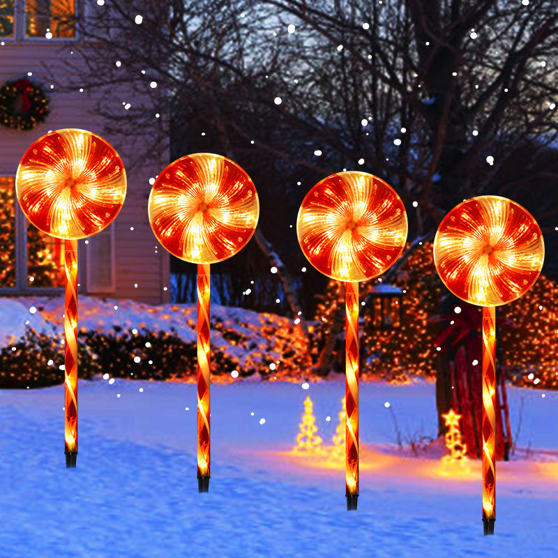 Candy Shape Solar Light Outdoor Waterproof LED Lollipop Stick Lawn Light for Festival Decoration