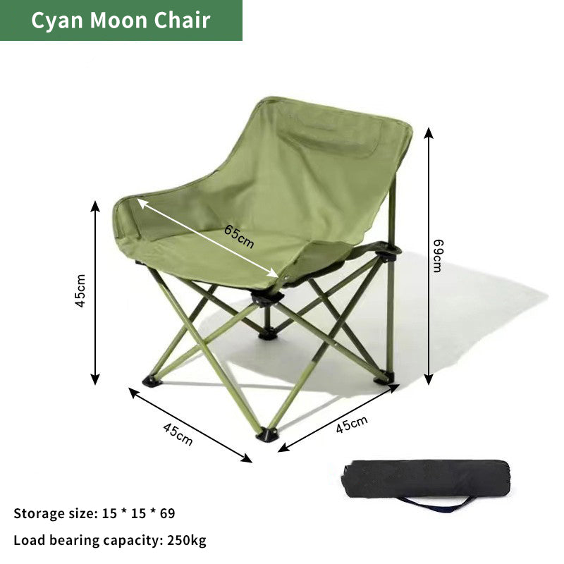 High Quality Custom Logo Portable Director Chairs 600D Oxford Aluminium Folding Moon Beach Chair