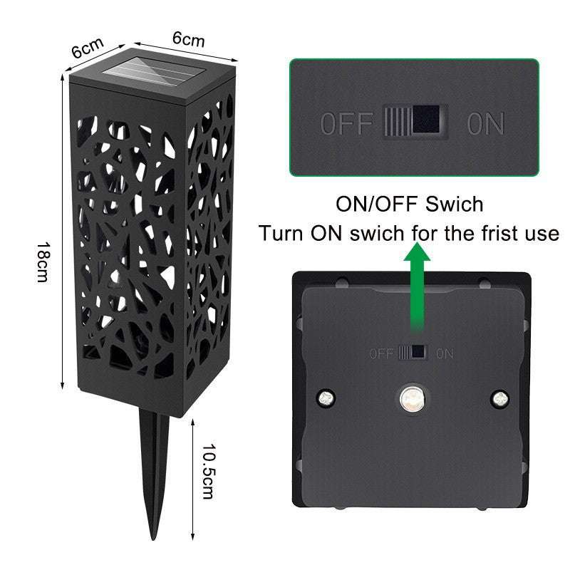 Outdoor Waterproof LED Solar Lawn Light with Hollow-out Design Plug-in Landscape Courtyard Light for Garden & Theme Park