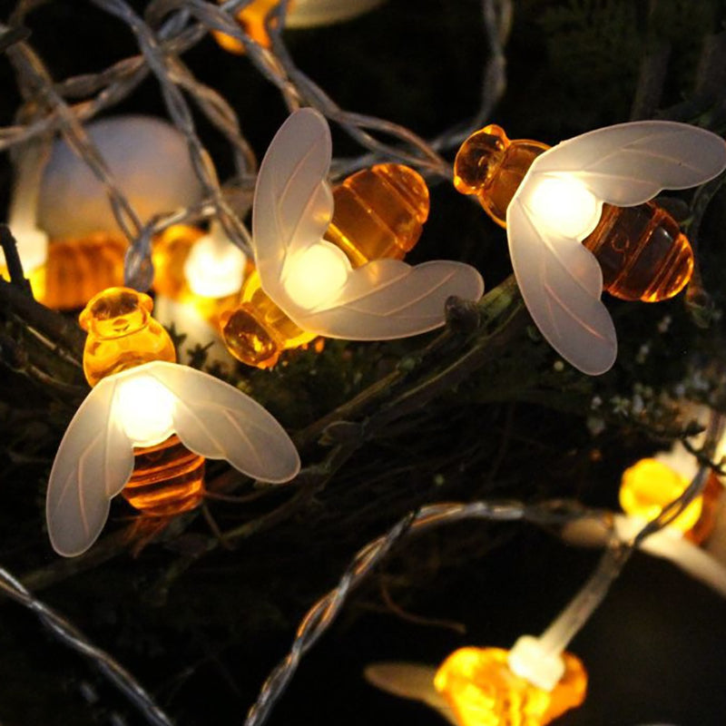 LED Solar Bee Light String Waterproof Outdoor String for Garden Landscape Theme Park Decorative Use