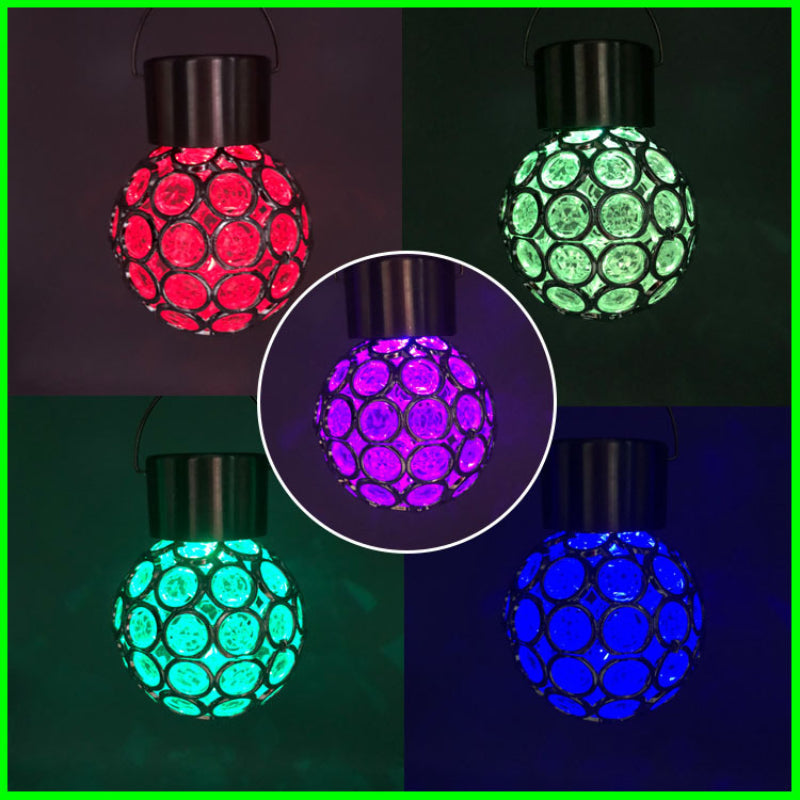Outdoor Solar Hollow Ball Light Waterproof Coated Ball Hanging Light for Garden/Patio Decor