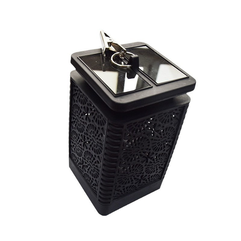 Outdoor Solar Square Flame Lamp Courtyard Retro Waterproof Flame Hanging Lamp for Garden Landscape Theme Park Use