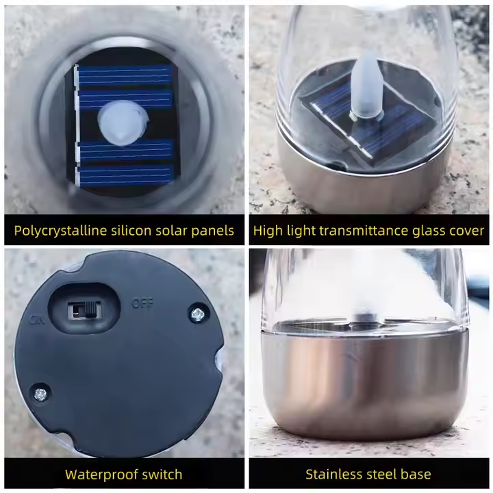 Outdoor Waterproof Solar Light LED Simulated Flame Wine Glass Solar Light Courtyard Decoration Lights