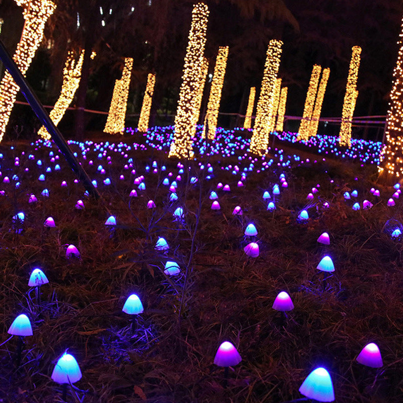 Mini Mushroom Solar Light LED String Lights Plug in Garden Decoration for Landscape and Theme Park