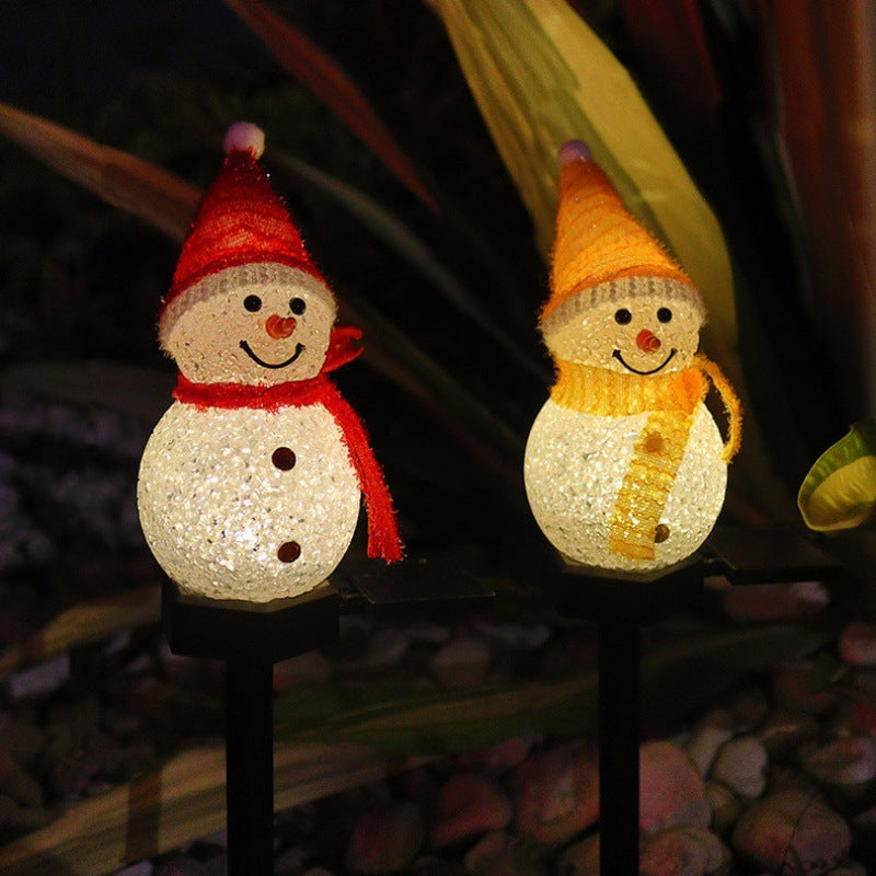 Outdoor LED Waterproof Solar Snowman Light Ground Plug Light Lawn Light for Christmas
