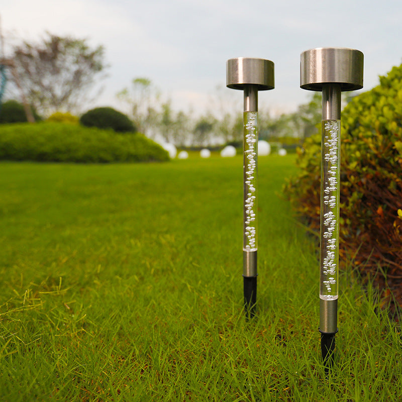 LED Waterproof Stainless Steel Solar Light Colored Column Lawn Light for Outdoor Garden