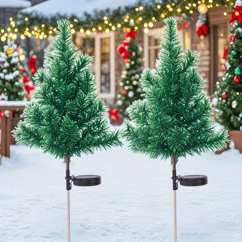 Outdoor Waterproof LED Solar Light Plug in Light Christmas Tree Shaped Landscape Lawn Lights for Festival Decoration