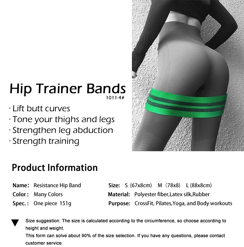 Classic Polyester Cotton Resistance Bands Strength Training Fitness Booty Bands with Carry Bag