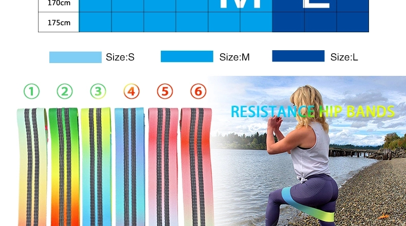 Gradient Color Hip Resistance Band Booty Bands Resistance Fabric Resistance Bands for Gym