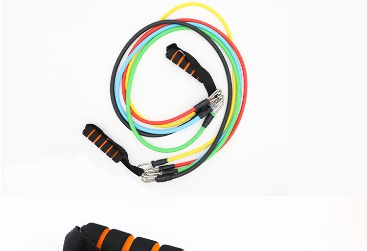 11-piece rubber latex tube pull rope elastic rope zinc hook elastic resistance bands