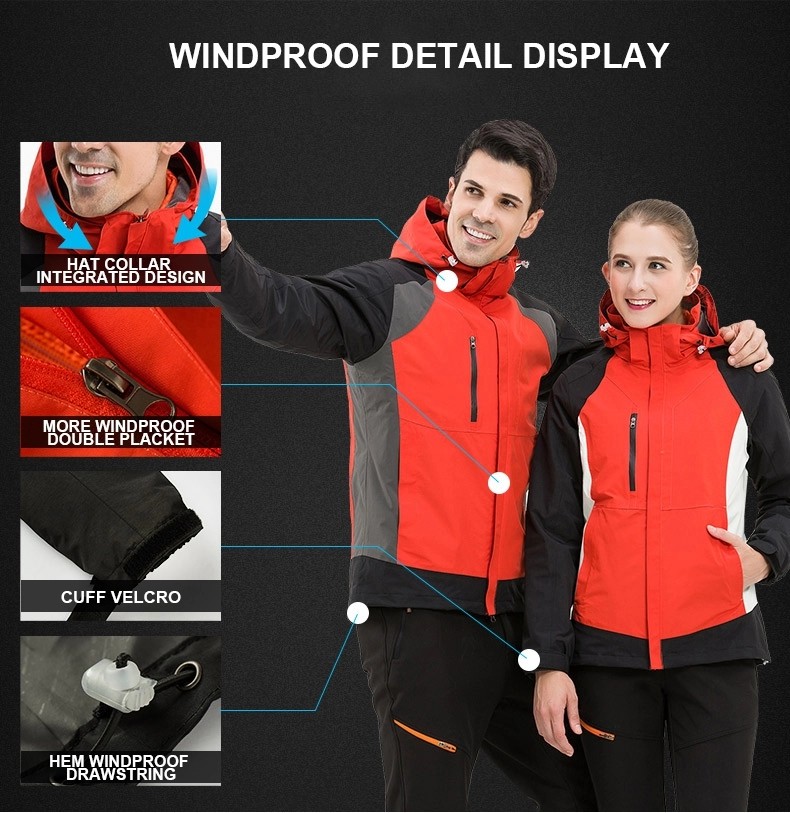 High-end Liner Detachable Hiking Coat Men And Women Down Ski Jacket Couples Winter Jacket