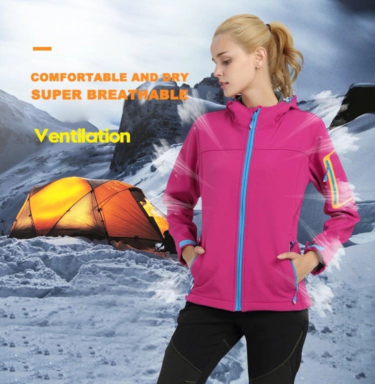 Outdoor Soft Shell Couple Jackets Waterproof Skiing Jacket for Camping Running