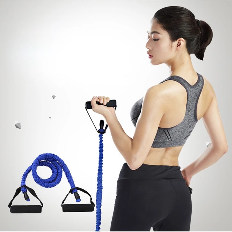 Promotion yoga elastic rope resistance rope latex tension belt fitness shaping tube pull rope with cloth cover