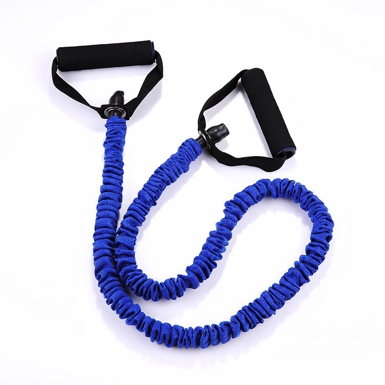 Promotion yoga elastic rope resistance rope latex tension belt fitness shaping tube pull rope with cloth cover