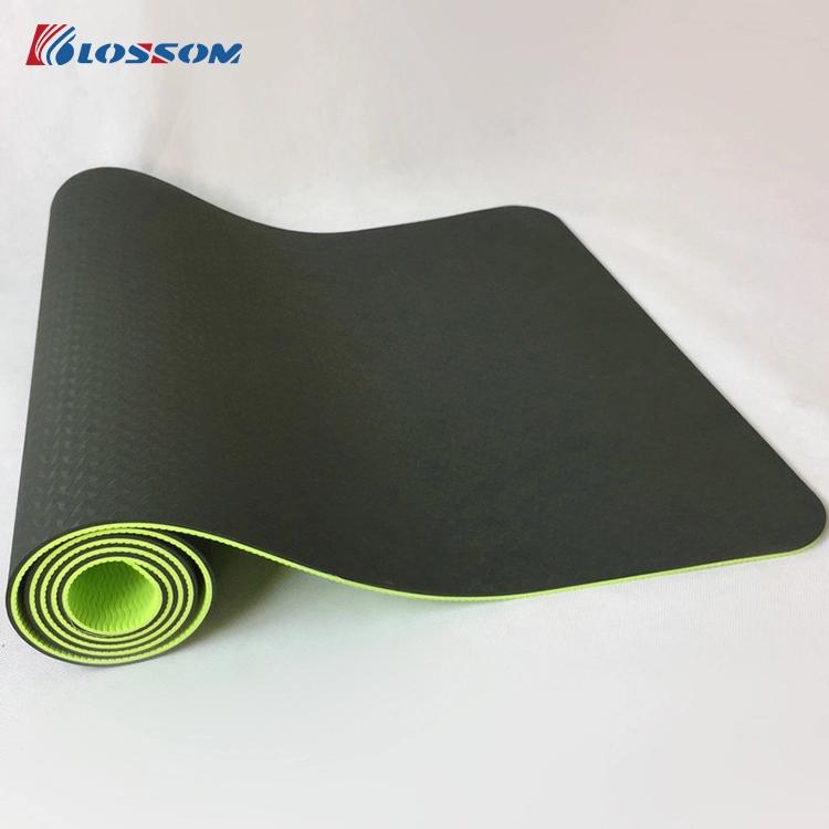 Wholesale Eco Friendly Dropship Custom 6mm Double Layer TPE Yoga Mat With Logo